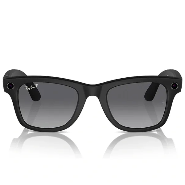 Óculos de Sol Ray Ban Meta Wayfarer RW4006 com Câmera e Speaker Matte Black Polar Gradient Graphite