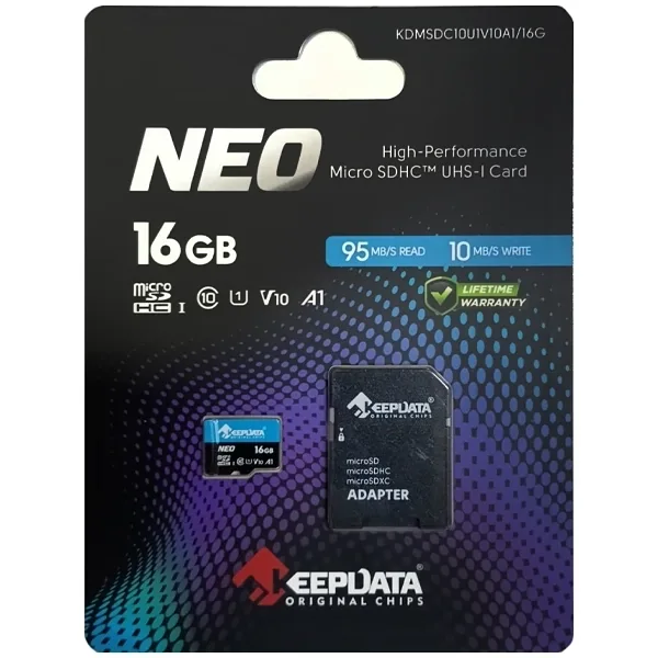 Cartão de Memória Micro Sd de 16GB Keepdata Neo Kdmsdc10u1v10a1 16G - Azul Preto