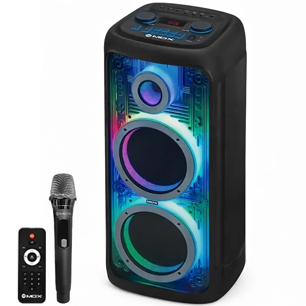 Caixa de Som Mox Mo-d1010 2 de 10" 120 Watts com Bluetooth USB Fm - Preta