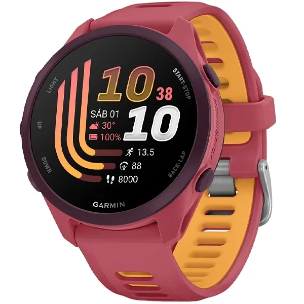 Relógio Garmin Forerunner 170 Music 43mm com GPS Bluetooth Red Pink Mango