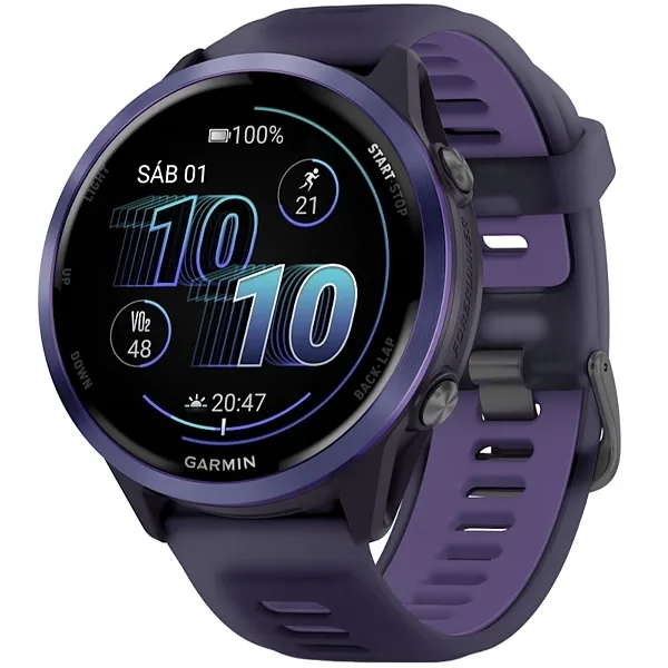 Relógio Garmin Forerunner 570 010-02971 47 MM com GPS Bluetooth - Roxo