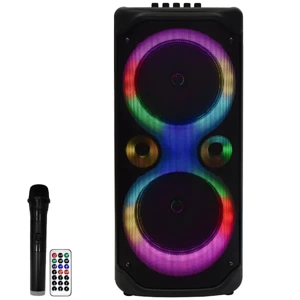 Caixa de Som Prosper P-1828 2 de 8" Bluetooth USB FM 5000W PMPO Preta