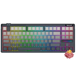 Teclado Gamer Redragon K729SP-RGB-PRO Otiim Pro Wireless RGB Inglês Preto/Cinza