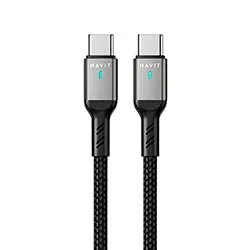 Cabo Havit Usb-c Macho a Usb-c Macho / 1m - Preto / Cinza (cb6317)