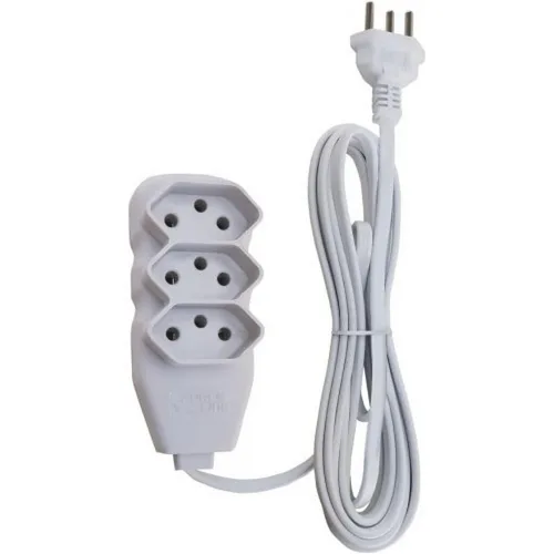 Megatron Extensao Eletrica 250V Pp 10a 3 Tomadas 2p+t 3,0m Bivolt Branca 011403l0300br00