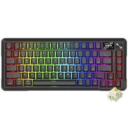 Teclado Gamer Redragon K724RGB-PRO Behemoth Pro Wireless RGB Inglês Preto