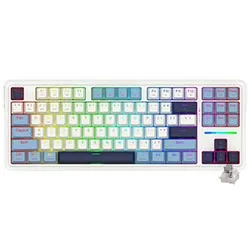 Teclado Redragon K728WBB-RGB-PRO Antonium Pro Mecânico Gamer Wireless RGB Inglês Branco