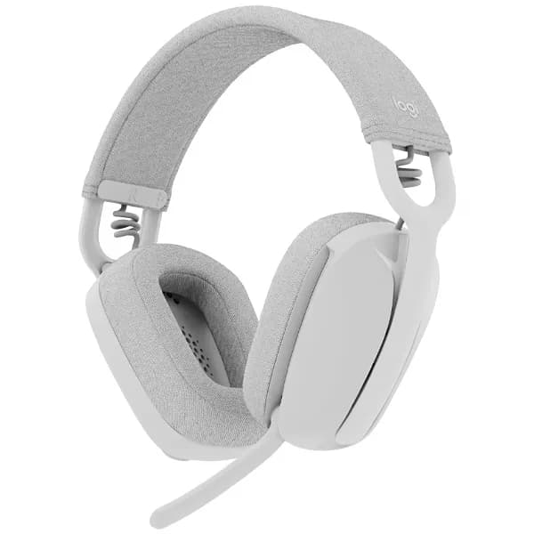 Headset sem Fio Logitech Zone Vive 100 para PC e Smartphone - Branco Cinza