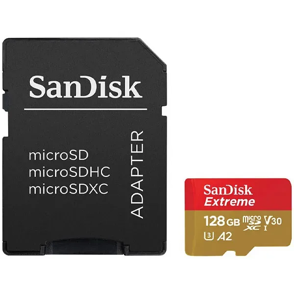 Cartão de Memória Micro Sd de 128GB Sandisk Extreme Sdsqxaa-128g-gn6aa - Vermelho Dourado