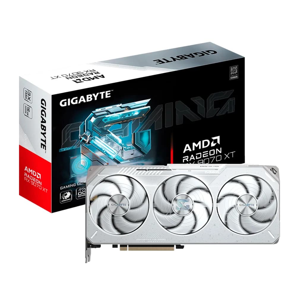 Placa de Vídeo Gigabyte Gaming OC Ice 16GB Radeon RX9070 XT GDDR6 GV-R907XGAMINGOCICE-16GD