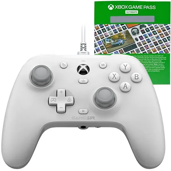 Controle Gamesir G7 He para Pc Xbox - Branco Gris + Game Pass Ultimate