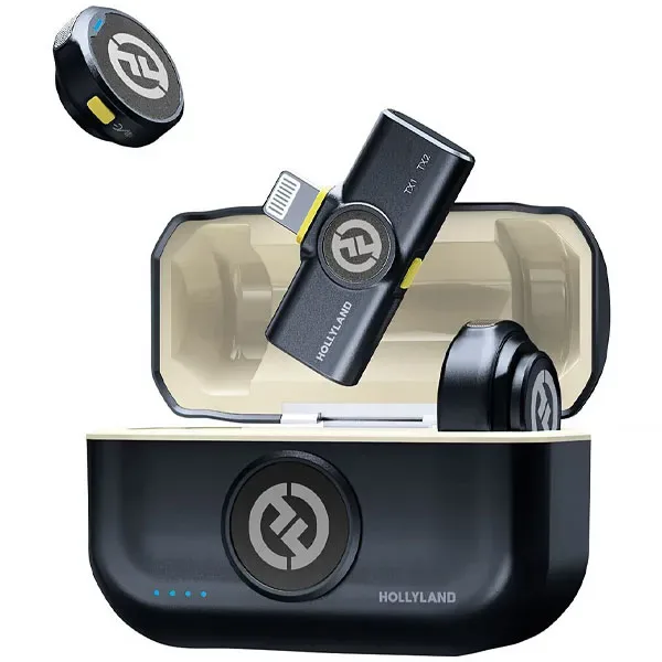 Microfone de Lapela sem Fio Hollyland Lark M2 com Lightning - Preto (anatel)