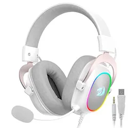 Headset Gamer Redragon H510W-RGB Zeus X RGB / com Fio - Branco