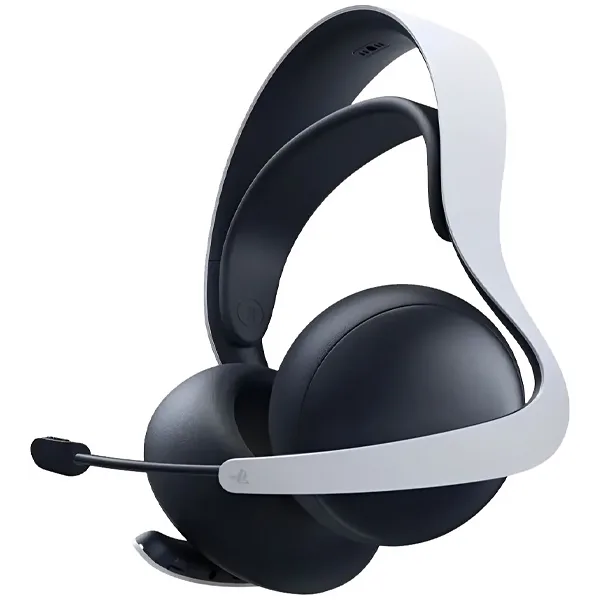 Headset Gaming Sem Fio Sony PULSE Elite CFI-ZWH2 com USB para PC PS5 PS Portal + Suporte de Carga - Branco Preto