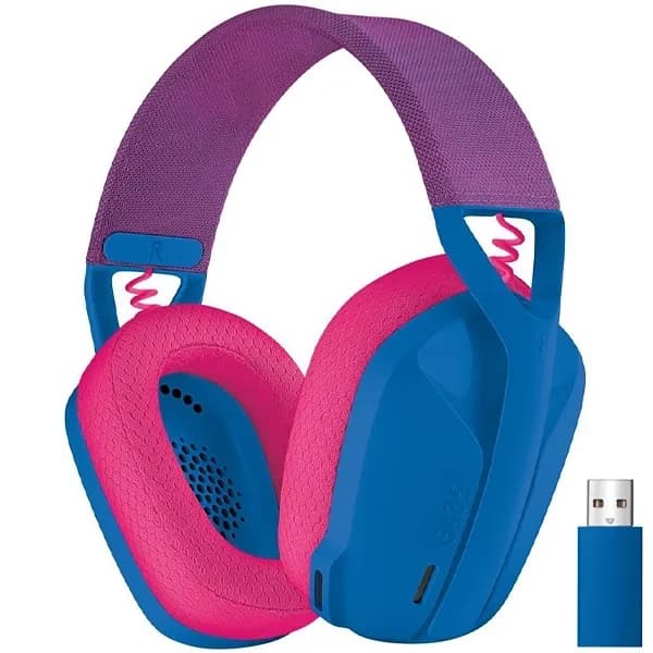 Headset Gamer Logitech G435 Sem Fio USB Roxo Azul para PC, PS4, PS5 e Nintendo Switch