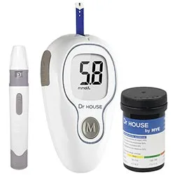 Medidor de Glicose Dr House G-425-3 Kit 25AG/25TI - Branco