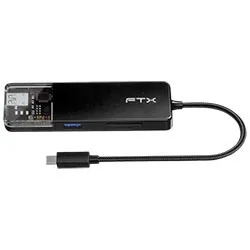 Hub USB-C FTX CT-HUBT4-PB 6 Portas com HDMI, 2 USB, SD, TF e USB-C Fêmea Preto