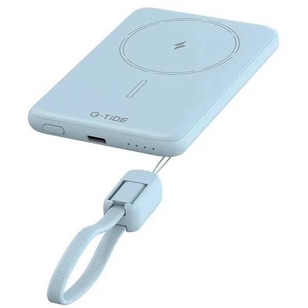 Carregador Portátil Wireless G-tide Slim 01 5.000 MAH Salida Usb-c - Azul