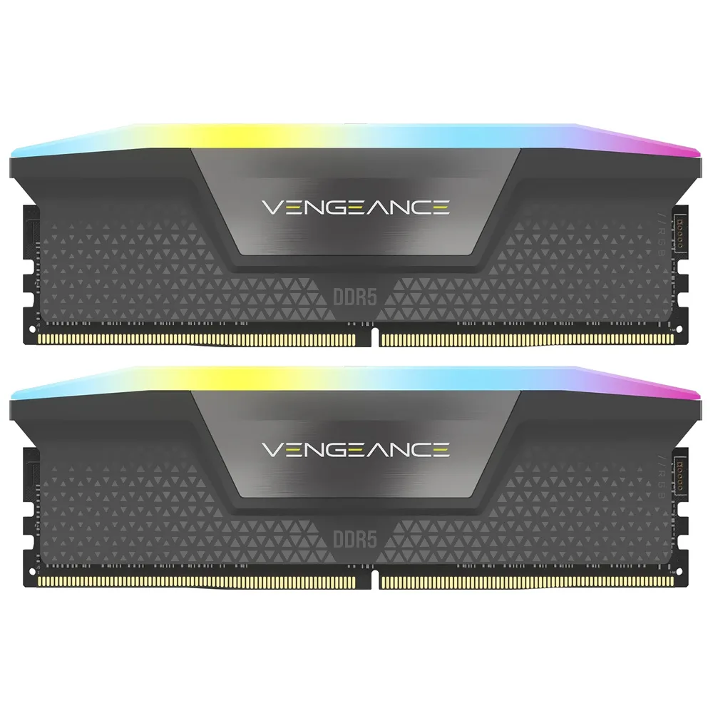 Memória Corsair Vengeance RGB DDR5 32GB (2x16GB) 6000MHz Cinza CMH32GX5M2D6000Z38