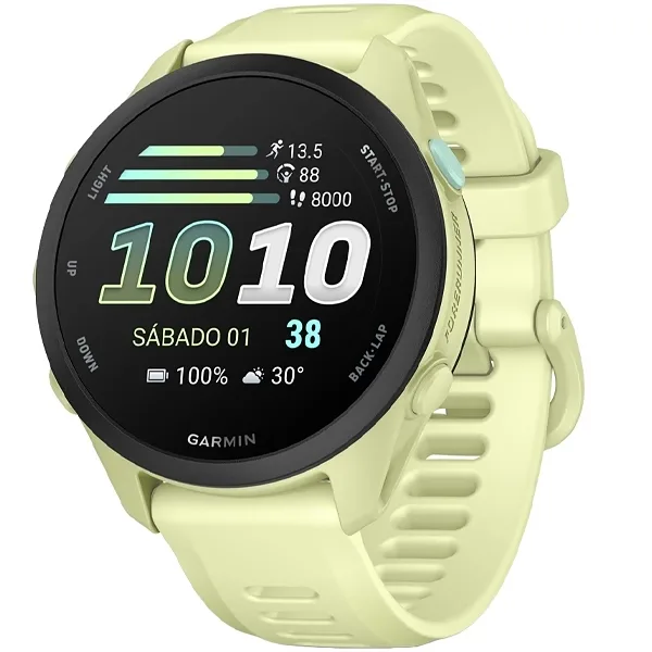 Relógio Garmin Forerunner 70 010-04307 43 MM com GPS Bluetooth - Verde Claro