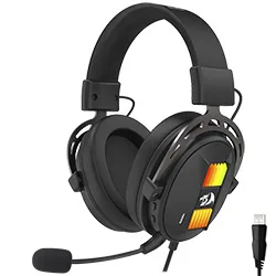 Headset Gamer Redragon H375-RGB Sparda / com Fio - Preto