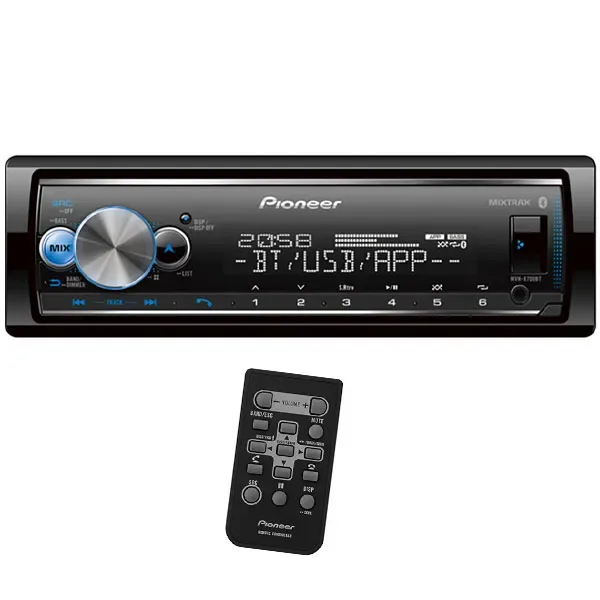Toca Rádio Pioneer MVH-X700BT 4 de 50 Watts Rms com Bluetooth e USB - Preto
