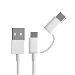 Cabo Xiaomi SJX02ZM 2 In 1 Type C a Micro USB / USB Macho 1m - Branco