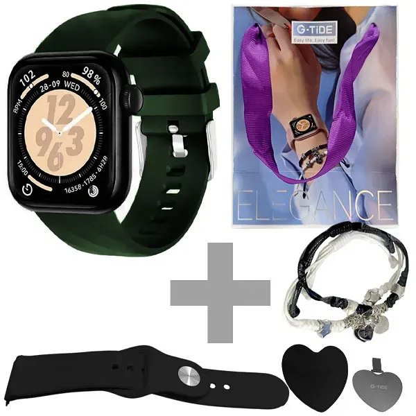 Relógio G-tide Elegance com Bluetooth - Preto Verde + Pulseira