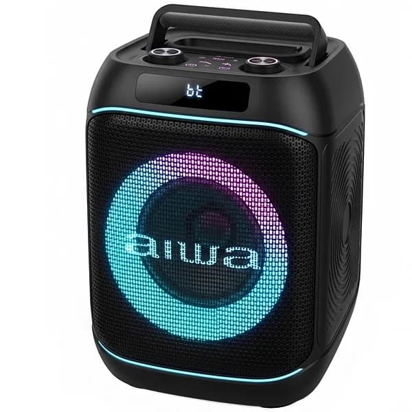 Caixa de Som Aiwa Awpoc805 de 8" 600 Watts P.m.p.o com Bluetooth USB - Preta