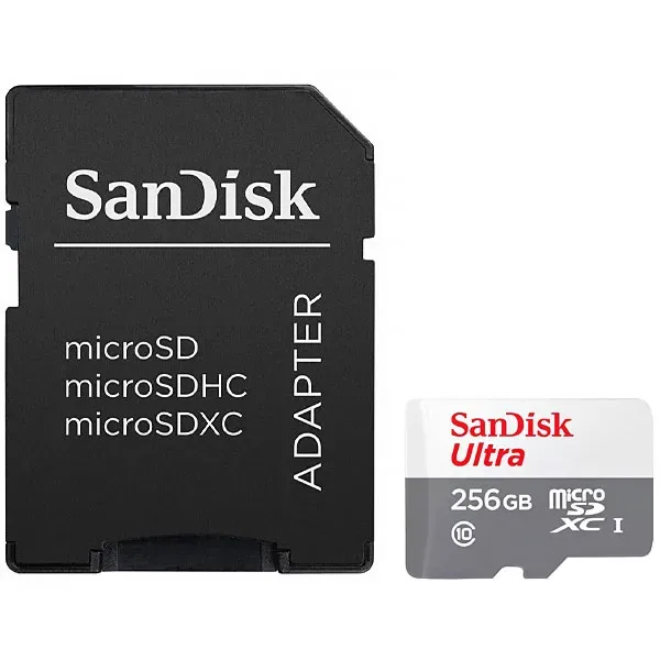 Cartão de Memória Micro Sd de 256GB Sandisk Ultra Sdsqunr-256g-gn6ta - Branco Cinza