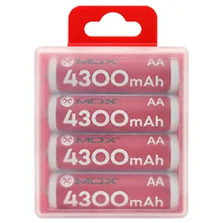 Pilhas Recarregável Mox MOB4AA43 4300MAH Aa / 1.2V - Kit com 4