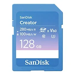Cartão de Memória Sd Sandisk Creator V60 U3 6k UHD 128GB -