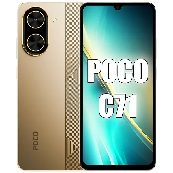 Celular Xiaomi Poco C71 Dual Sim de 128GB 4GB RAM de 6.88" 32mp 8mp - Dourado (global)