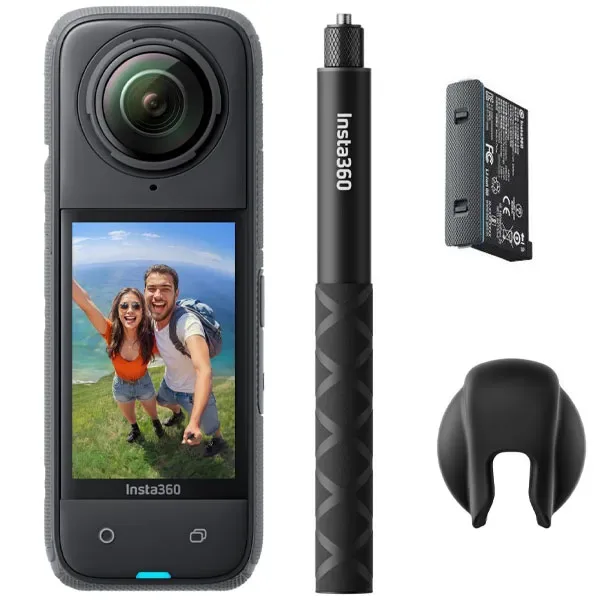 Kit Câmera de Ação Insta360 X4 Travel Bundle (cinsabma) 8k - Preto