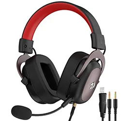 Fone Gamer Redragon H510-1 Zeus / com Fio - Preto / Vermelho