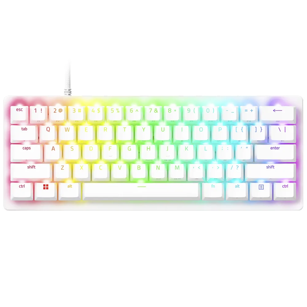 Teclado Gamer Razer Huntsman V3 Pro Mini RZ03-04991800-R3U1 Analog Optical RGB Inglês Branco
