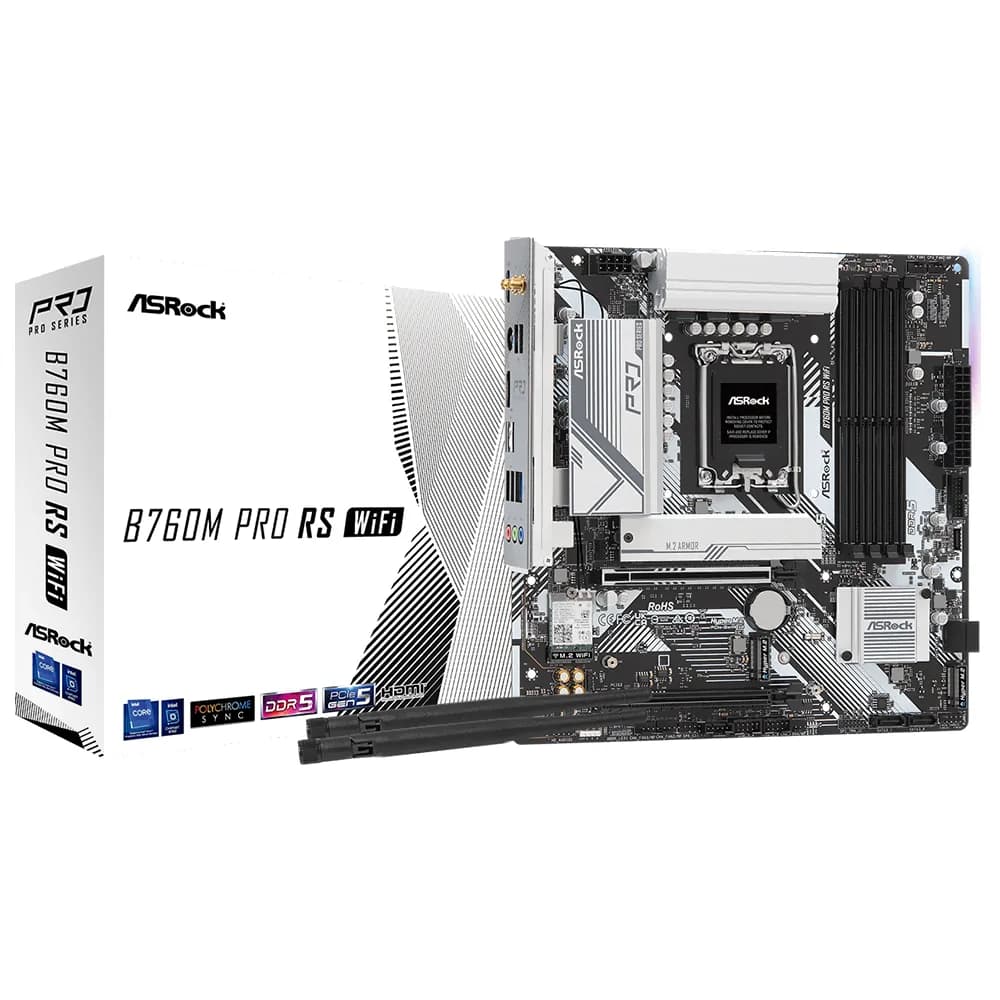 Placa Mãe Asrock B760M Pro Rs WI-FI Socket Lga 1700 / DDR5