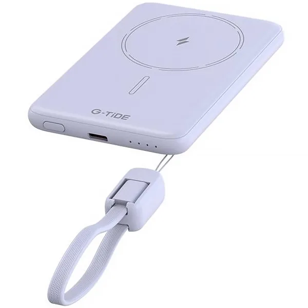 Carregador Portátil Wireless G-tide Slim 01 5.000 MAH Salida Usb-c - Roxo