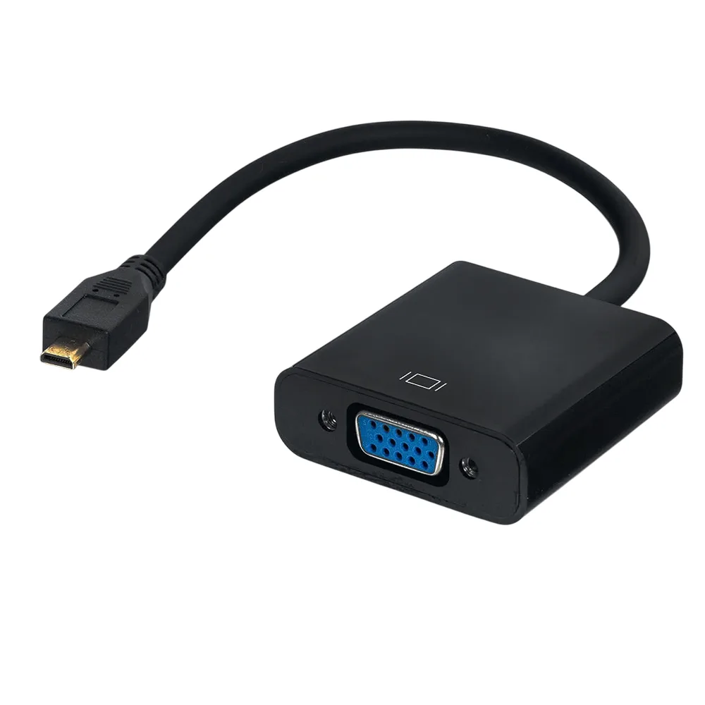 Cabo Adaptador Micro HDMI / VGA / Áudio - Preto