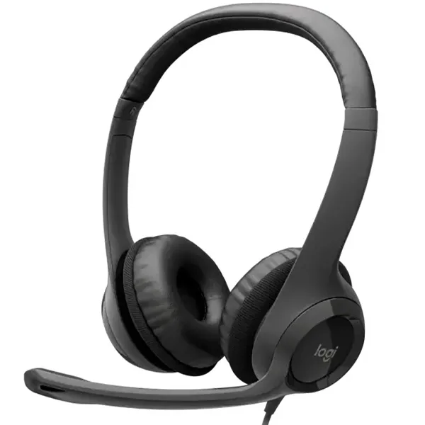 Headset Logitech H390 com USB para Pc - Preto