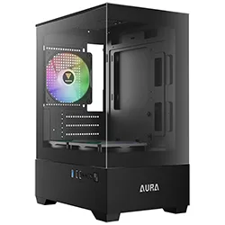 Gabinete Gamer Gamdias Aura GC9M Elite Argb Mini Tower / 3 Cooler / Argb - Preto