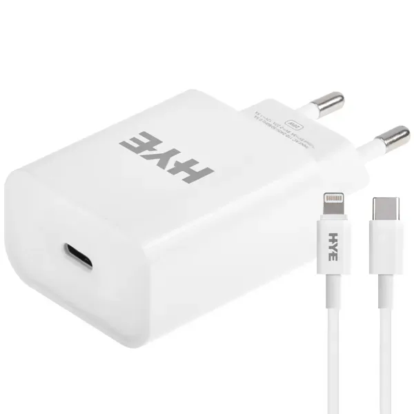 Carregador Hye HYEC8L Usb-c de 20 Watts + Cabo Lightning