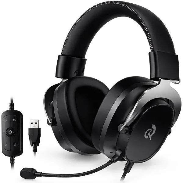 Headset Gaming Qcy Heroad Vt200 Pro Bh25h8gma com USB para Pc Ps4 Ps5 - Preto