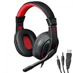 Headset Gamer Redragon H120-RGB Ares / com Fio / RGB - Preto / Vermelho