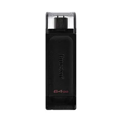 Pendrive Kingston 64GB Type-c 3.2 - Preto (dt70/64gb)