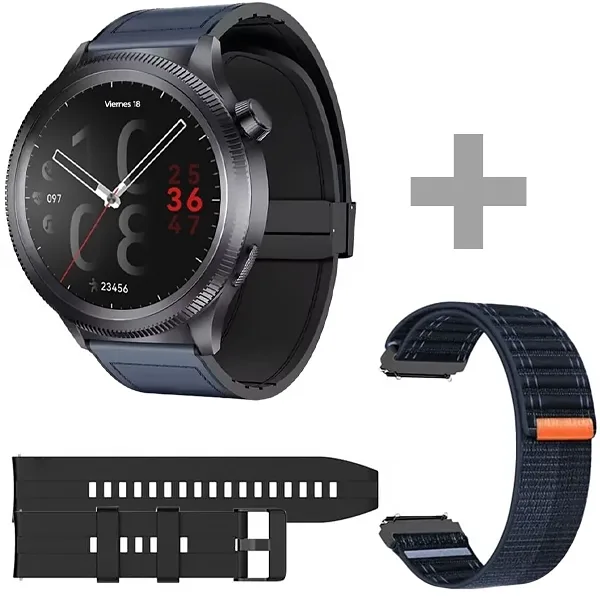 Relógio G-tide R80 Pro com Bluetooth - Cinza Azul + 2 Pulseiras