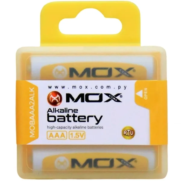 Pilha Alcalina Aaa Mox Lr03 Mobaaa2alk 1.5V - 2 Unidades