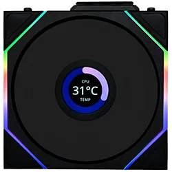 Cooler Lian Li Uni Fan TL Wireless LCD 120 Black Reverse Blade 12X12 ARGB Preto
