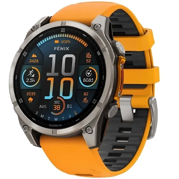 Relógio Garmin Fenix 8 AMOLED 51mm GPS Wi-Fi Cinza Laranja