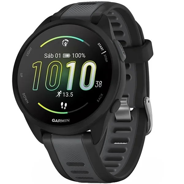 Relógio Garmin Forerunner 165 Amoled 010-02863 com GPS Bluetooth - Preto Cinza